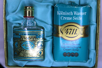 Vintage No 4711 Kolnisch Wasser Eau Cologne .9 oz/Cream soap 3.5 oz Box Set-#2