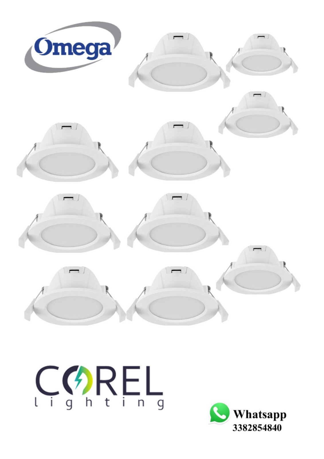 KIT 10PZ FARETTO INCASSO DIMMERABILE 3 COLORI 9W COREL DL346-D