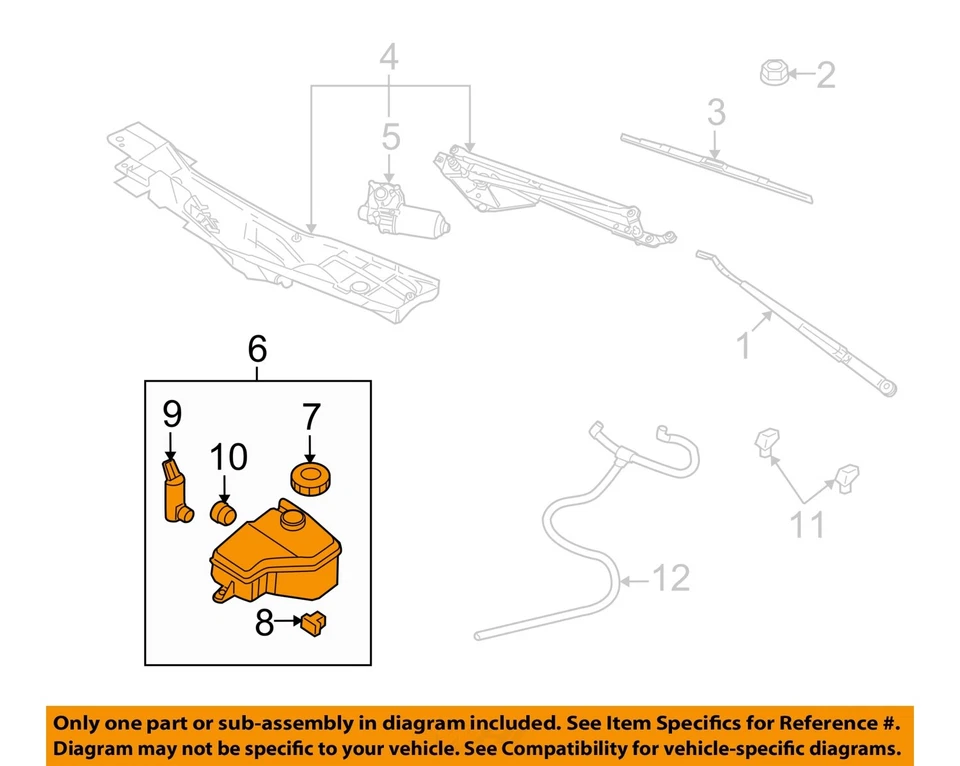 Used Washer Fluid Reservoir fits: 2003 Lincoln & TOWN CAR includes pump Grade A Foto 3 de 4