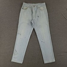 VINTAGE Calvin Klein 34x32 USA MADE Jeans 80s Worn Faded Stained Old School
