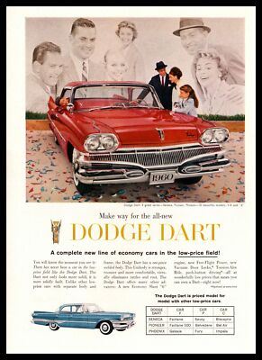 1960 Dodge Dart Seneca Pioneer Phoenix Slant ''6'' & V-8 Engines Vintage Print Ad