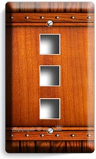 BROWN WOOD PLANKS NAILS STYLE LIGHT SWITCH OUTLET WALL PLATE COUNTRY HOME DECOR 