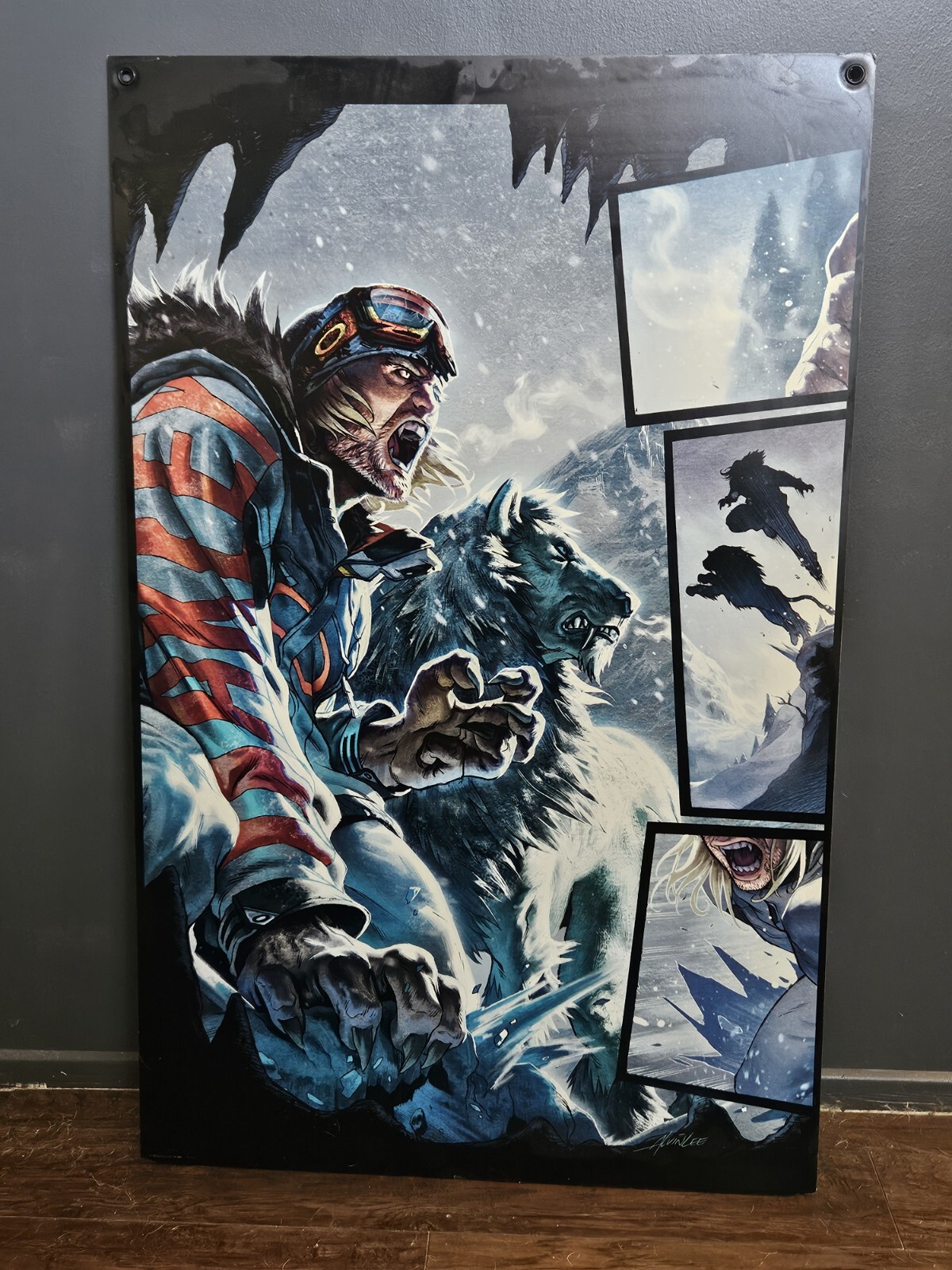 RARA EXHIBICIÓN TIENDA ESQUÍ OAKLEY "TANNER HALL" Doble Cara