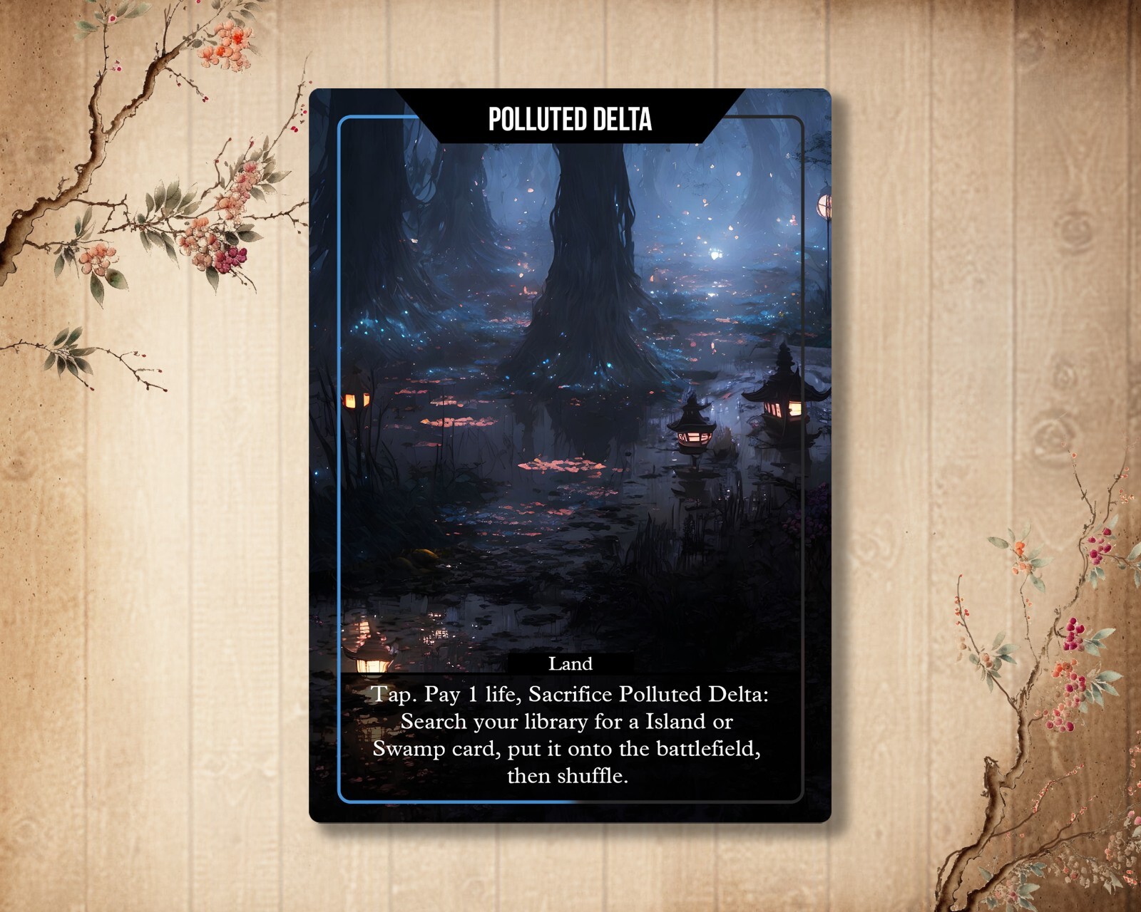 Polluted Delta Full Art High Quality Custom MTG Fetch Land Alternative