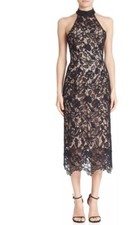 NWT $595 BHLDN Nicholas Wallpaper Lace Halter Dress Sz 6 US 10 AUS Black Z285-13