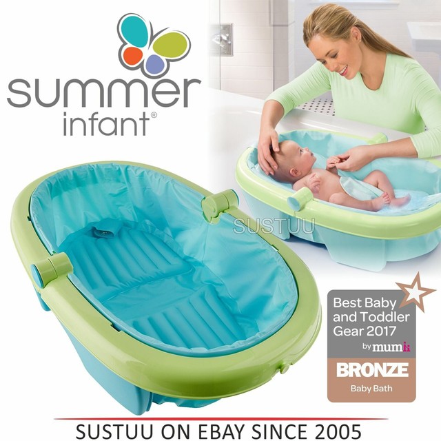Summer Infant Newborn To Toddler Fold Away Baby Bath Folding Toy Tub 0 2y Green