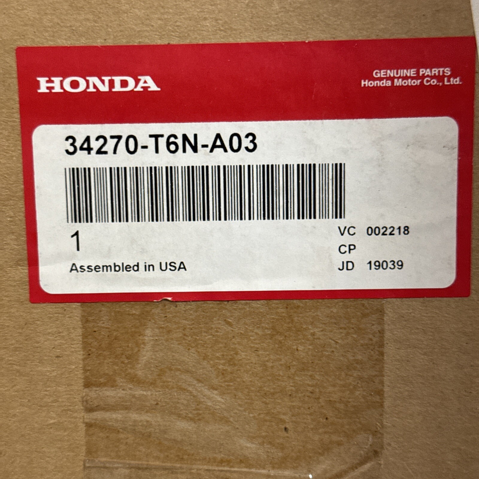 Acura NSX 2017-2020 High Mount Stop 3rd Brake Light 34270-T6N-A03 OEM Untested