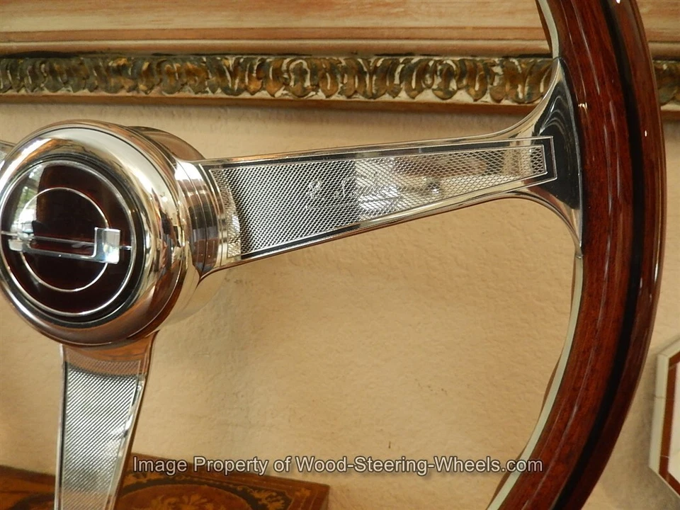 Volante de madera Jensen Interceptor MK III NARDI buje ajustable + botón de bocina Foto 4 de 4
