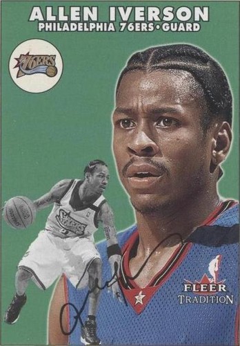 2000-01 Fleer Autographics ALLEN IVERSON Auto Signature Card HOF