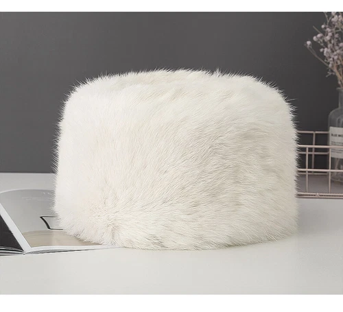 100% Real Rabbit Fur Hat Thicken Winter Warm Flat Top Cap Fashion Outdoor Men - Picture 12 of 24