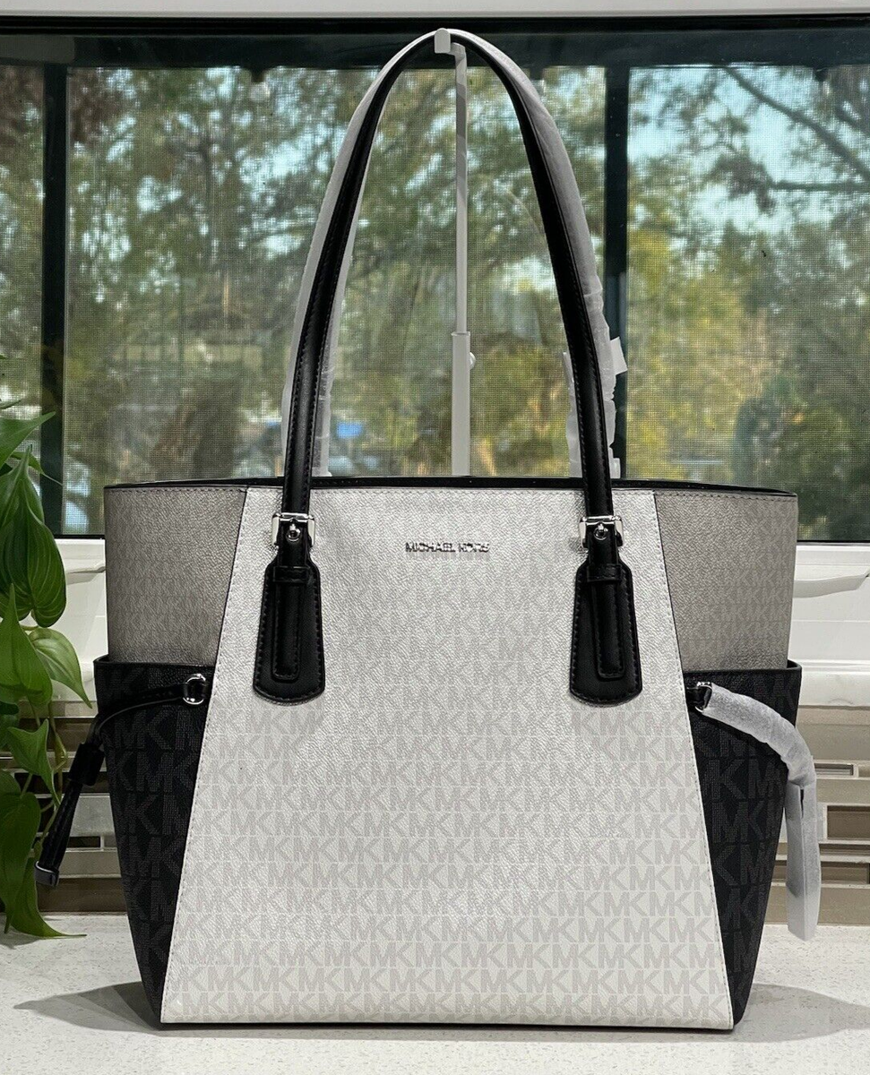 Kors Voyager Mk White And Grey Bag MICHAEL KORS VOYAGER LARGE EW
