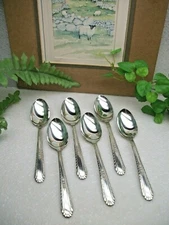6   International Silver  H & T WENTWORTH  Silverplate Teaspoons   1938