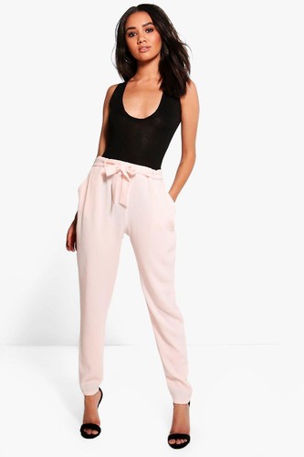 Boohoo Maria Petite Tie Waist Tapered 