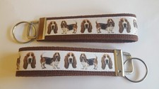 Basset Hound Dog Breed 6" Key chain Key Fob Wrist Strap Key Ring Gift Pet Dog