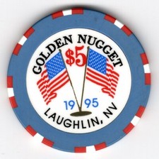 GOLDEN NUGGET $5 "1995" Casino Chip, Laughlin NV