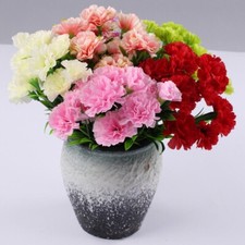 1PC Bright Artificial Carnation Fake Flower Bush Bouquet Home Wedding Decor