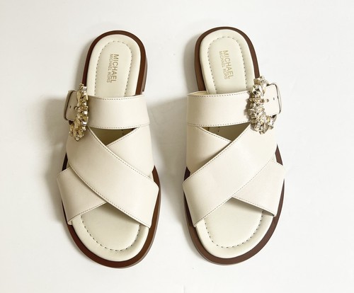 michael kors white sandals flat