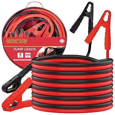 Kopen GADLANE Jump Leads & Glove 6M 1500A Car Battery 30mm² Thick Cables Strong Clamps