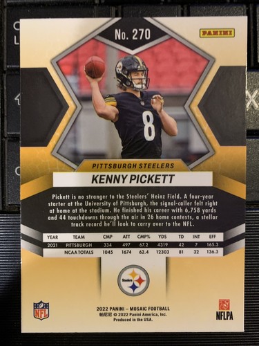 KENNY PICKETT 2022 MOSAIC PRIZM ROOKIE RC #270 FREE SHIP - 第 2/2 張圖片