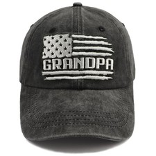 Grandpa American Flag Hats for Men, Best Dad Birthday Gifts for Grandfather, ...