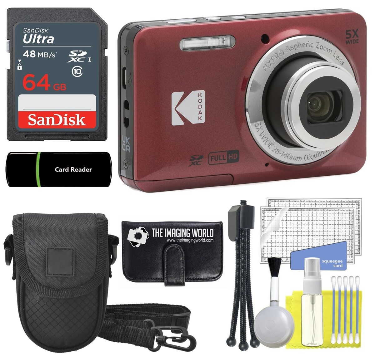 [新品未開封] Kodak PIXPRO FZ55 レッド Amazon.com : Kodak PIXPRO Friendly Zoom FZ55 (Red) with 32GB