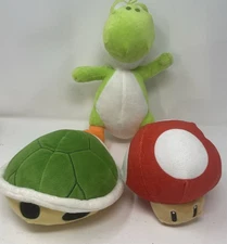 Super Mario Bros Plush Toy Lot of 3 Mushroom Turtle And Koopa Trooper