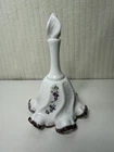 Fenton Ruffled Amethyst Bell Hand Painted Signed Sticker description VTG. VG