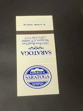 Matchbook Cover - Saratoga Restaurant & Bar Westport Connecticut