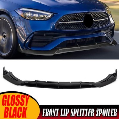 FOR 2022-2025 MERCEDES BENZ C CLASS W206 BRS STYLE GLOSS BLACK FRONT BUMPER LIP