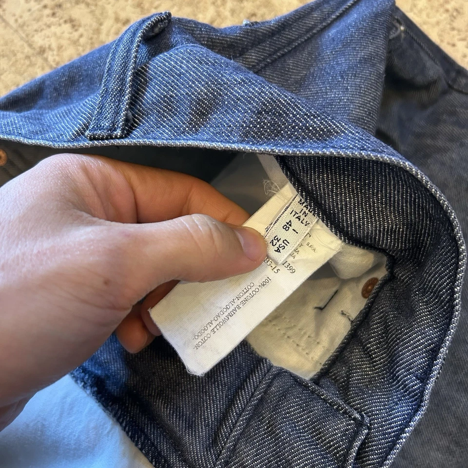 Jeans vintage anos 80 Giorgio Armani Cargo lavagem escura folgado ajuste relaxado 32x35 - Imagem 4 de 4