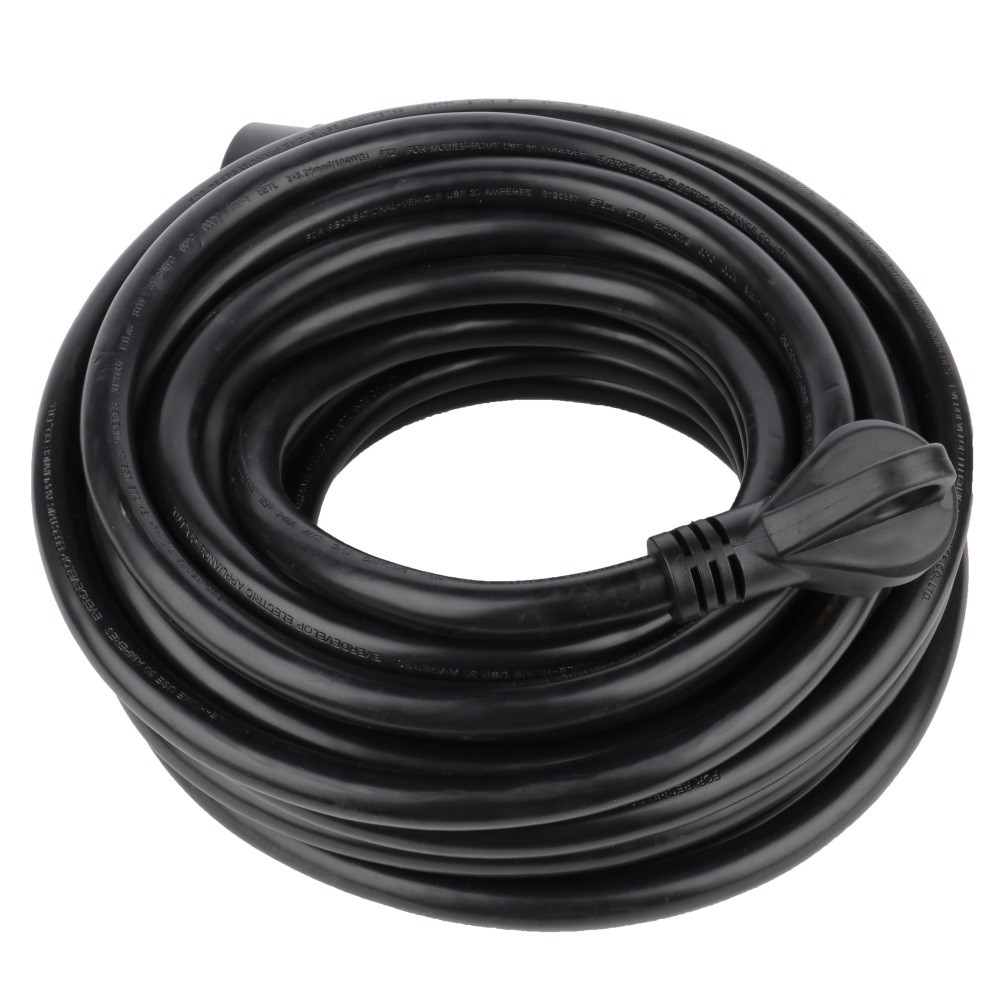 ?50 Ft 30 Amp RV Extension Cord TT-30 Power Supply Cable for Motorhome Camper