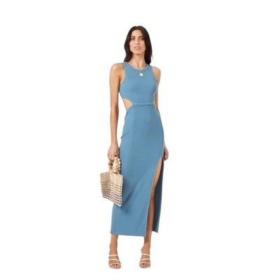 NWT! L*Space Charli Micro Ribbed Cut Out Dress in Offshore - Size L (MSRP $145)