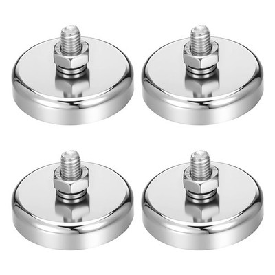 4 Packs Super Strong Neodymium Round Magnet with M8 Male Thread Nuts Bolts 20...