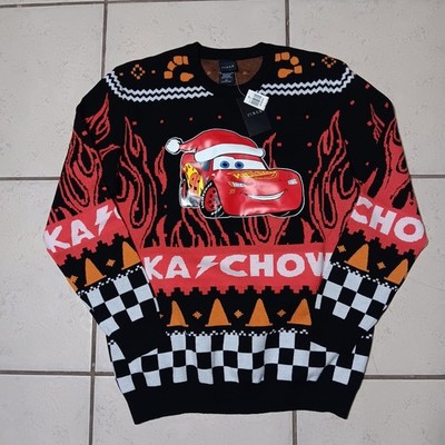 Disney Pixar XXL 2XL Cars Lightning McQueen Ugly Christmas Sweater - Main Image