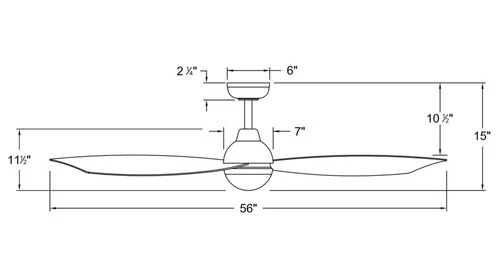 Hinkley Lighting 905656-LDD Una 56" 3 Blade Indoor / Outdoor - White - Picture 2 of 12