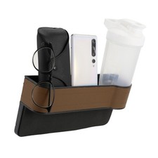 Organisateur Vide-Poche Universel Pour Siège Voiture Porte-Gobelet Cuir Marron