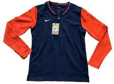 New Women's Nike Soccer 1/4 Zip Coaches Top Sweatshirt Size S Navy/Orange