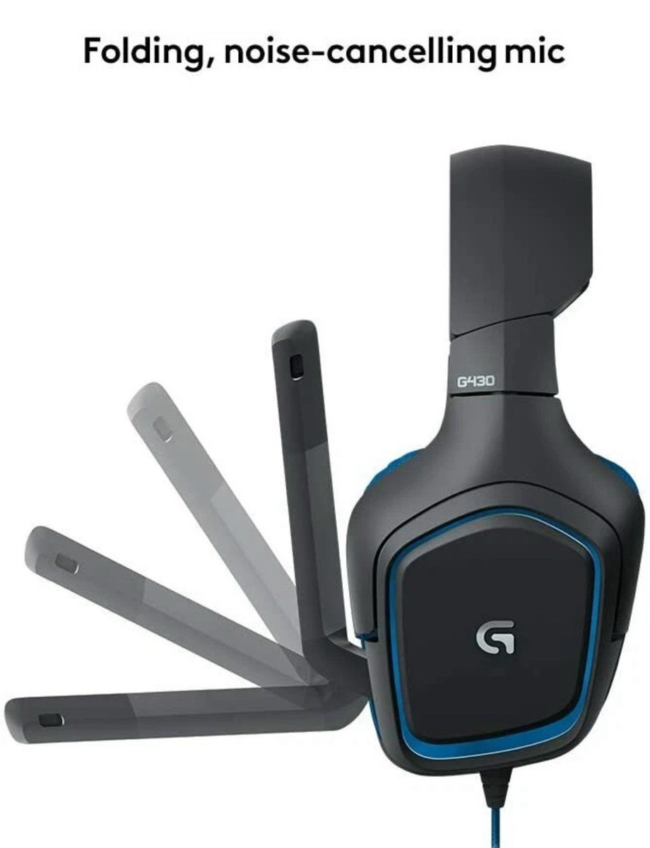 Logitech G430 Black/Blue Over the Ear Gaming Headset for sale
