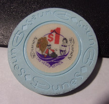 DUNES HOTEL CASINO $1 hotel casino gaming poker chip - Las Vegas, NV