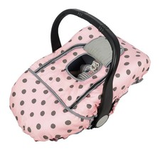 Baby Car Seat Cover for Girls, Winter Infant Carrier Canopy, Pink Dots, Cozy W