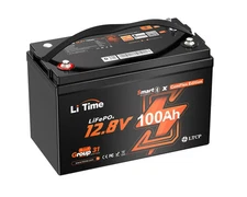 LiTime 12V 100Ah Smart ComFlex Battery with Bluetooth & Victron Communication