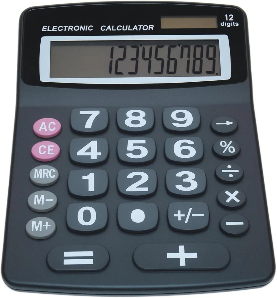 Efficient 12-Digit Desktop Calculator - Solar Power, Large Display & Buttons - Image 3 of 4