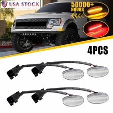 For 10-14 Ford F-150 Raptor LED Front Rear Bumper Side Marker Lights Clear Lens