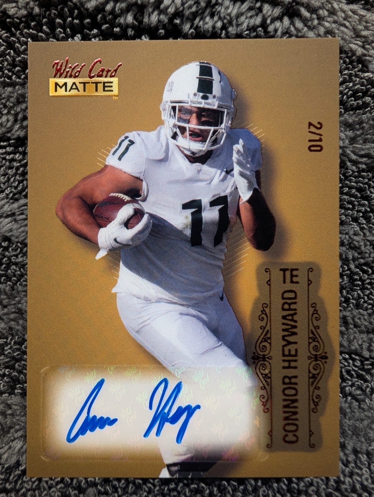 Connor Heyward Wild Card Matte Black Draft Pick Premium Autographs #MBA Red Foil