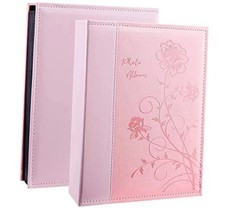 Photo Album 4x6 300 Photos, Extra Large Capacity Leather 300 Pockets Pink