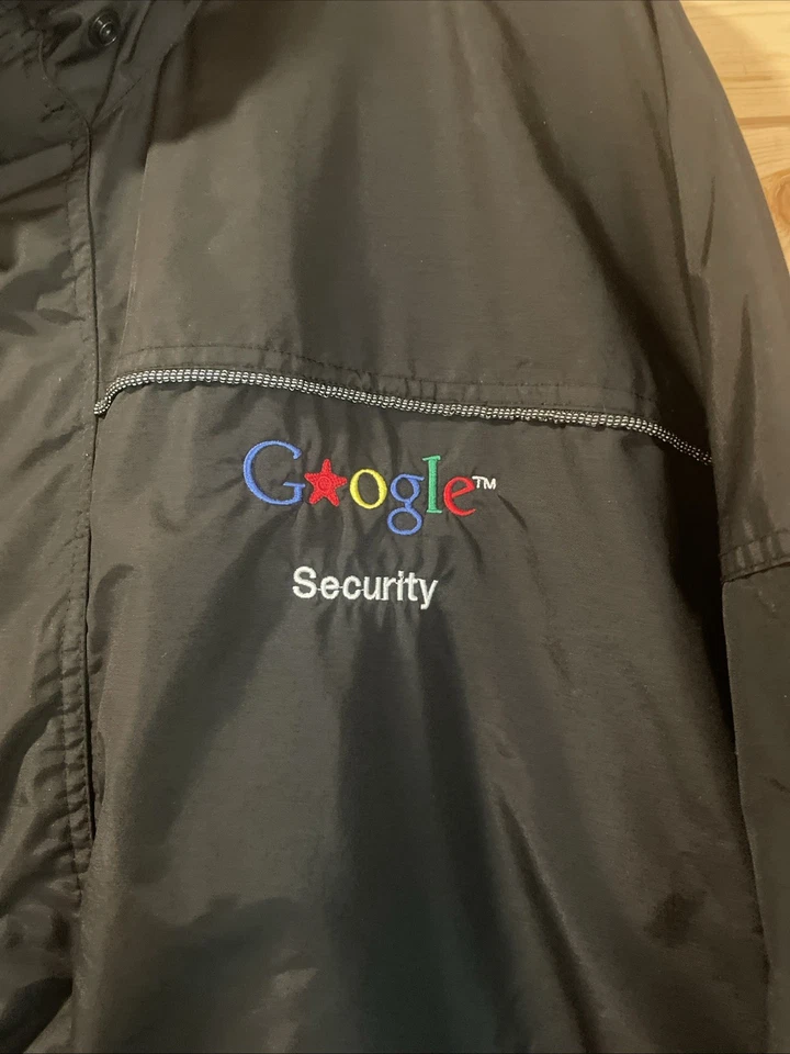 Vintage Google Security Black Jacket Zipper Button Up Excellent Condition Size L - Image 2 of 4