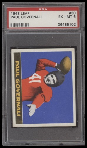 Paul Governali [Blue Helmet] #30 1948 Leaf card