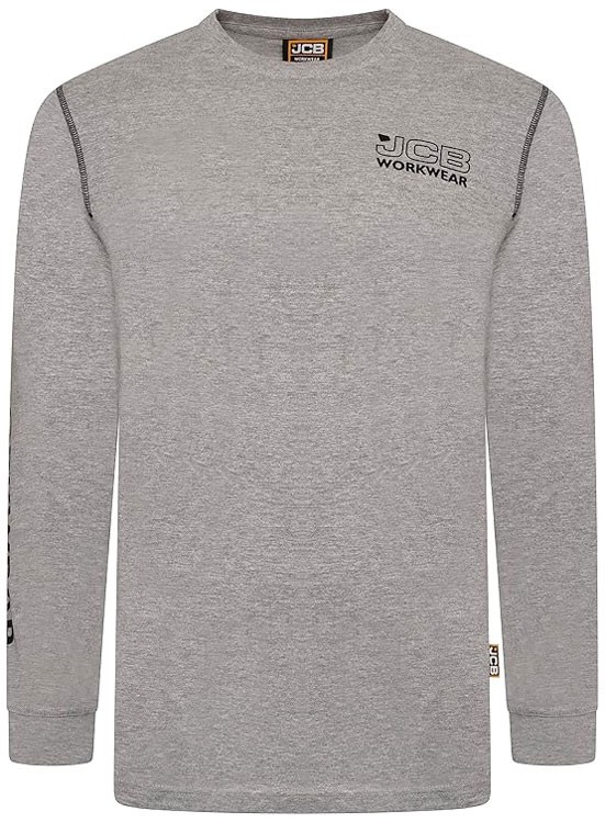 Jcb Workwear Banner Long Sleeve T-Shirt Grey Size 3XL