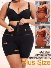 Women Tummy Control Compression Shapewear Waist Trainer Girdle Shorts Plus Size