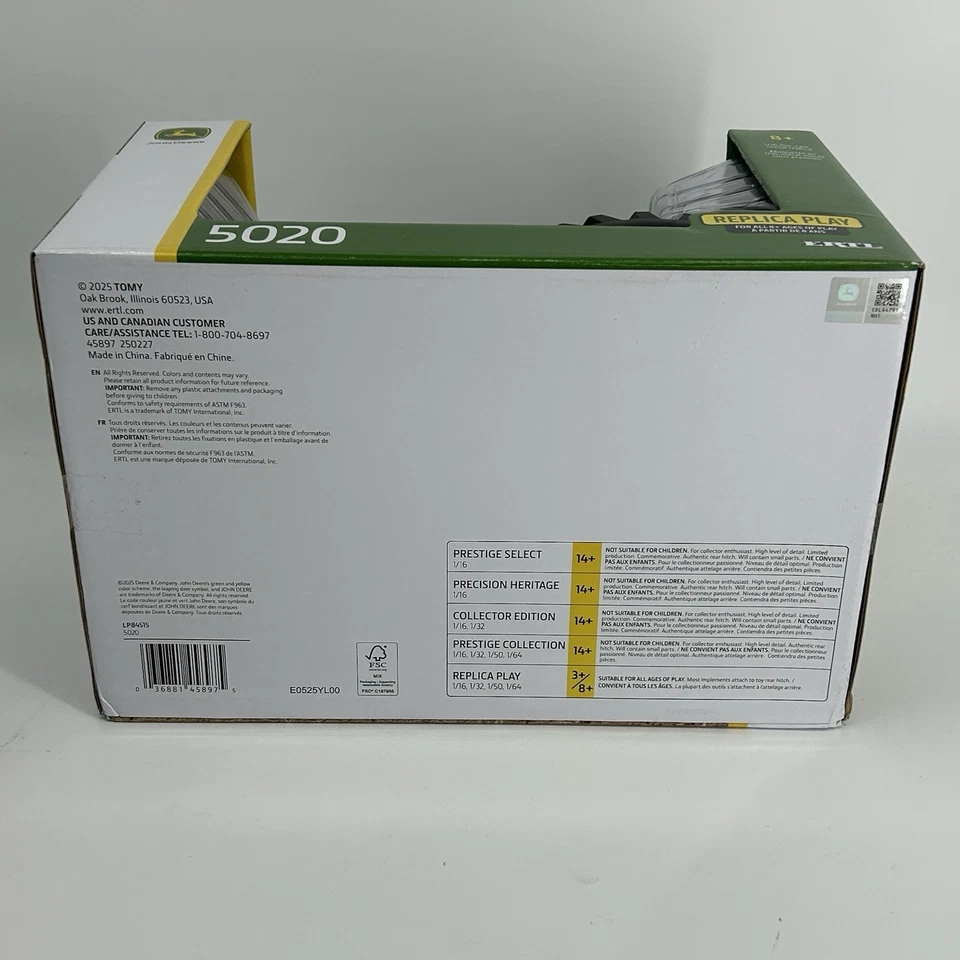 NUEVO John Deere ERTL 1/16 5020 réplica de tractor Play Die Cast réplica - LP84515 Foto 4 de 4